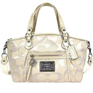 Coach Poppy Signature Sateen Lurex Rocker Satchel